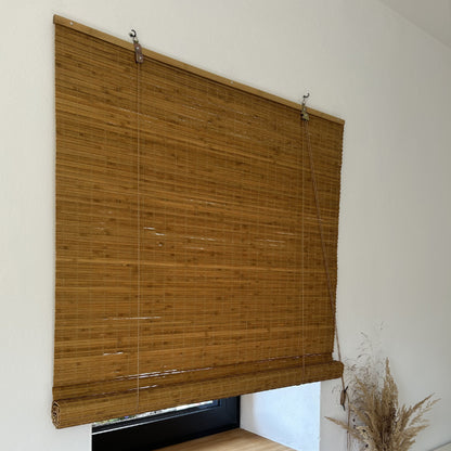 Verdunkelungsrollo aus Bambus - Hellbraun (Walnuss)