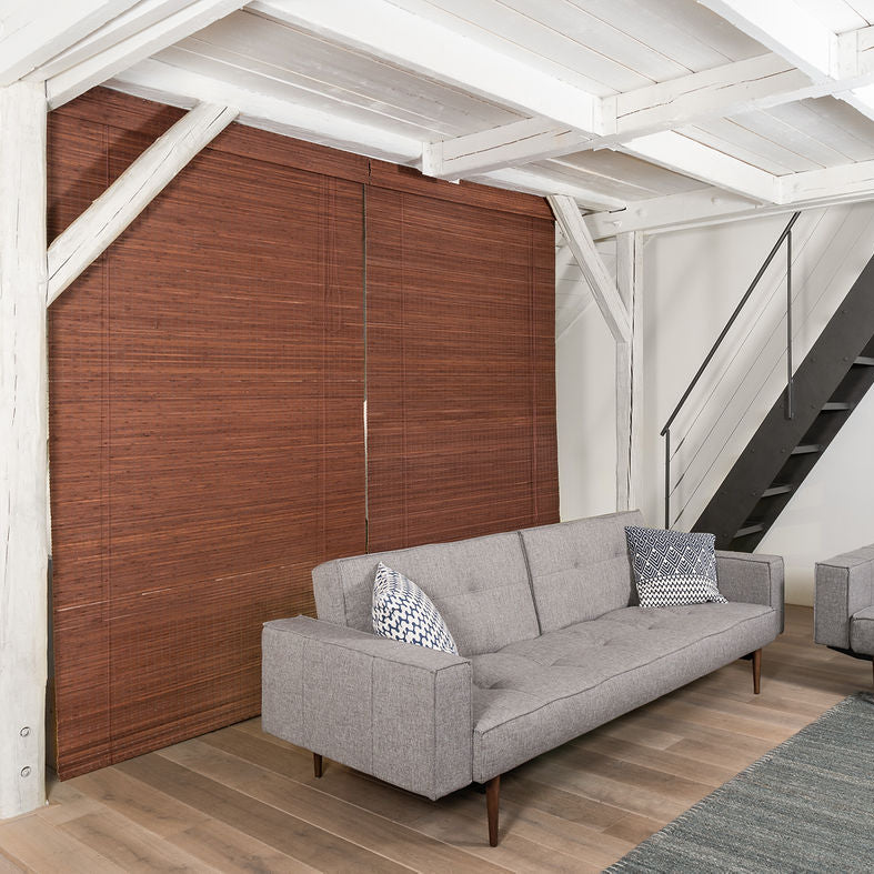 Verdunkelungsrollo aus Bambus mit verstecktem Mechanismus - Braun