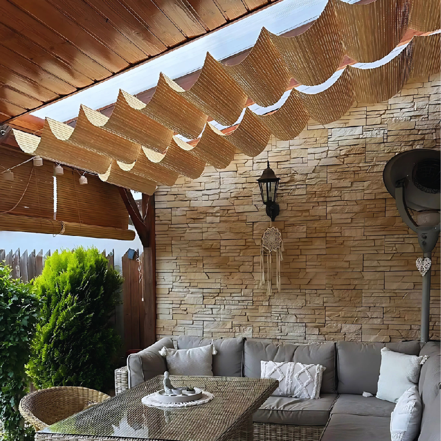 Bambusvordach für Pergola - Natur