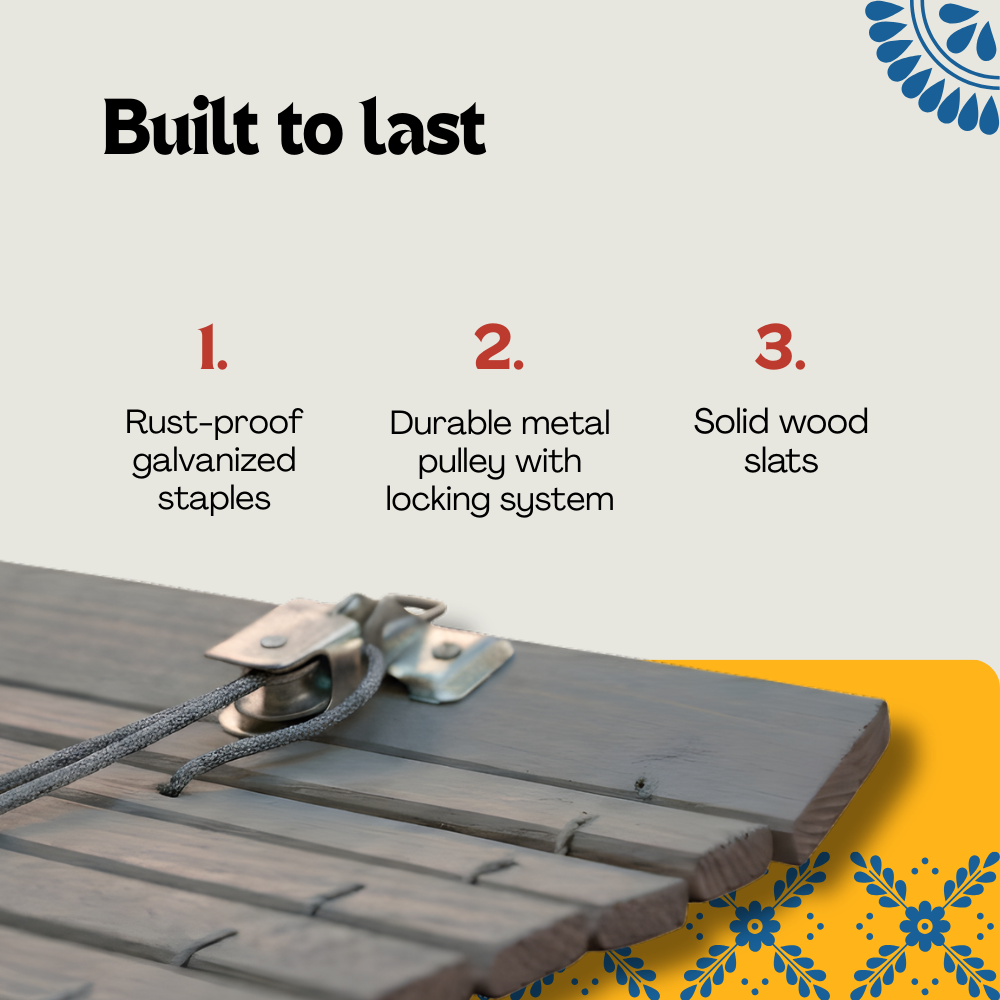 Holzrollo für Pergola - Natur