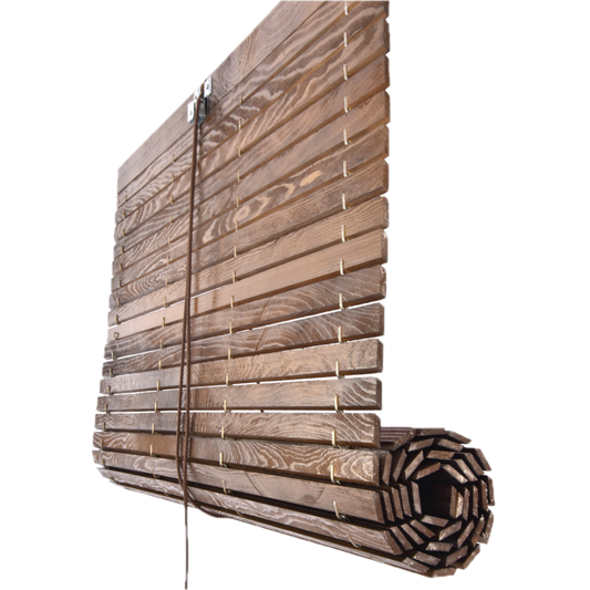 Holzrollo für Pergola - Braun