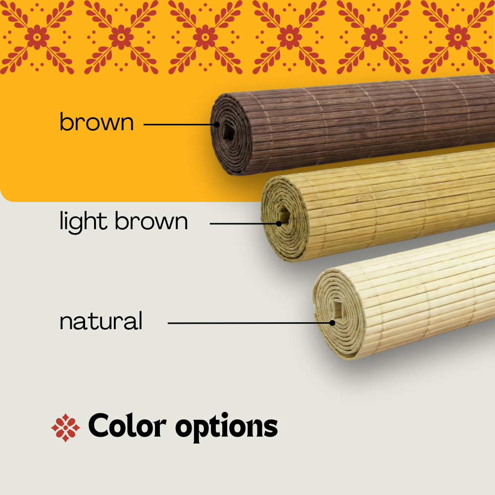 Verdunkelungsrollo aus Bambus - Hellbraun (Walnuss)