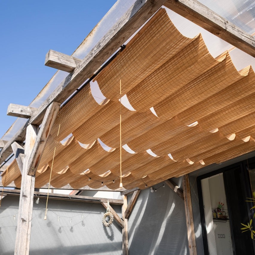 Bambusvordach für Pergola - Hellbraun