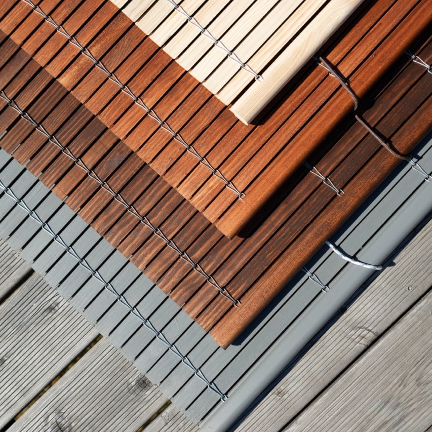 Holzrollo für Pergola - Braun