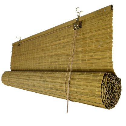 Verdunkelungsrollo aus Bambus - Hellbraun (Walnuss)