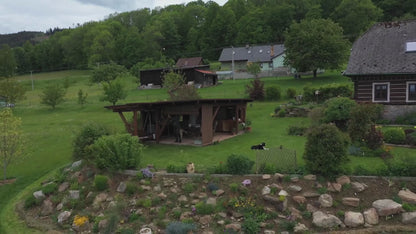 Holzrollo für Pergola - Braun