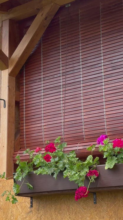 Holzrollo für Pergola - Kirsche